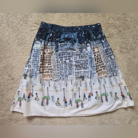 ModCloth Winter Wonderland Cotton Skirt Size L - Picture 6 of 11